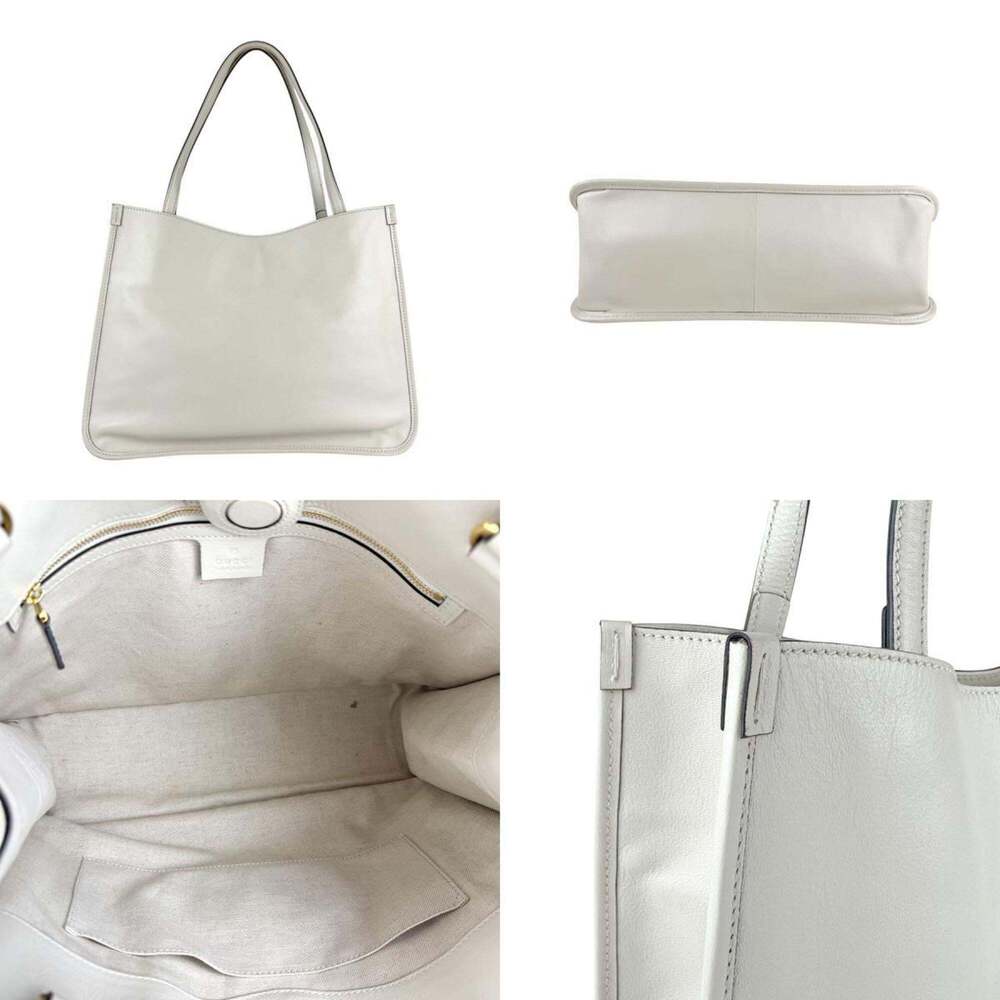 GUCCI Authentic White Leather Horsebit Shoulder Bag - Picture 3 of 5